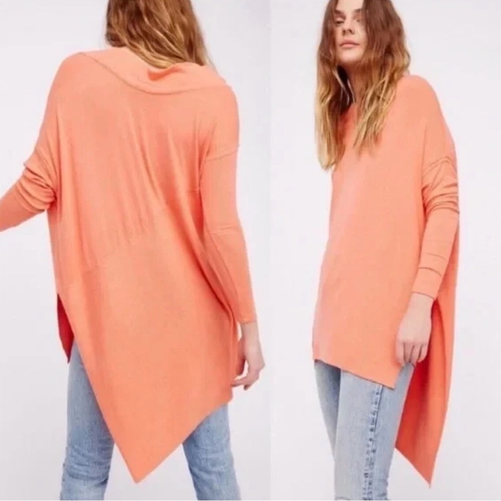 We The Free Peach Poncho Sweater